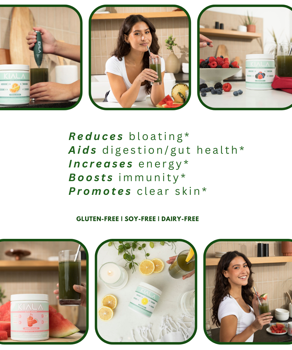 Kiala Nutrition Super Greens - Organic Greens Powder to Reduce Bloat, Support Gut Health, Boost Immunity, Healthy Digestion for Women - Antioxidant