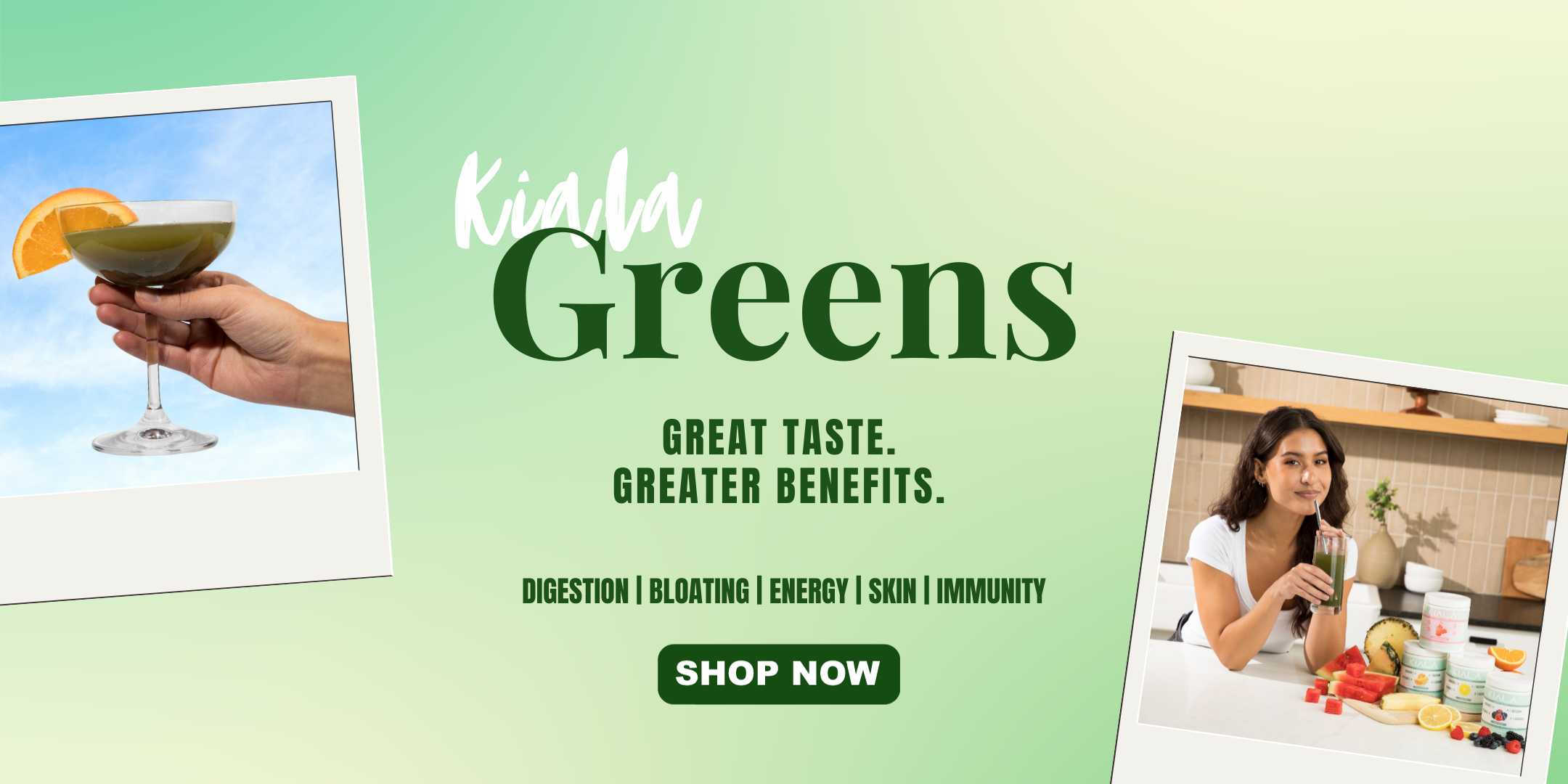 Kiala Nutrition Super Greens Powder - Digestive Health for Women Bloating  Relief Gut Health Skin Care with Spirulina (Tropical Splash)